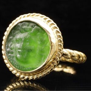 Gold Medusa Greek coin ring